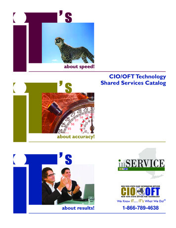 CIO/OFT Technology Shared Services Catalog