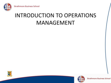 INTRODUCTION TO OPERATIONS MANAGEMENT - Strathmore University