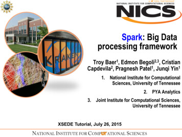 Spark: Big Data Processing Framework - University Of Tennessee