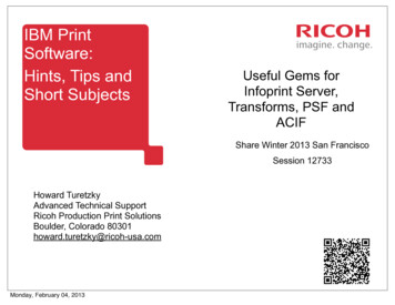 IBM Print Software: Hints, Tips And Useful Gems For Short .