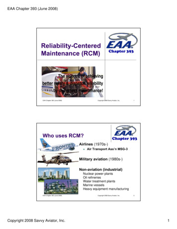 Reliability-Centered Maintenance (RCM) - EAA 393
