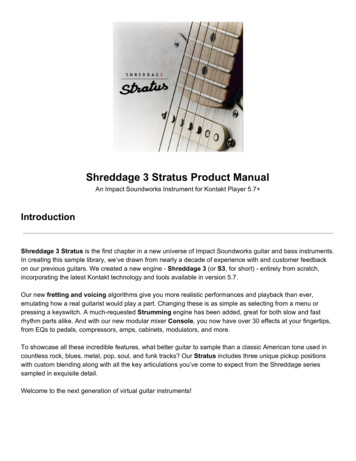Shreddage 3 Stratus Product Manual - Impact Soundworks