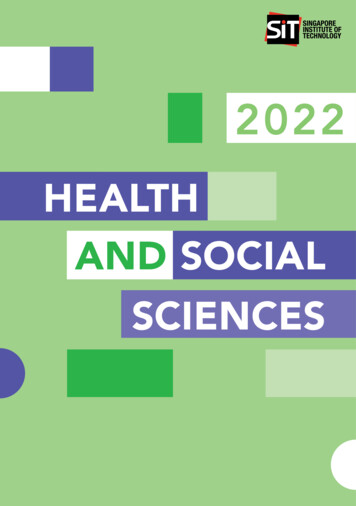 HEALTH AND SOCIAL SCIENCES - Singaporetech.edu.sg