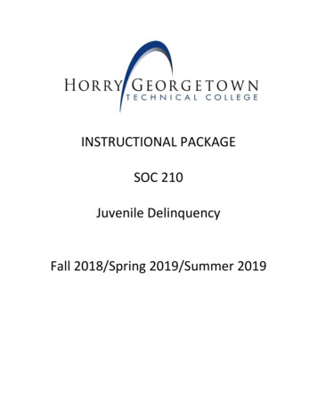INSTRUCTIONAL PACKAGE SOC 210 Juvenile Delinquency 