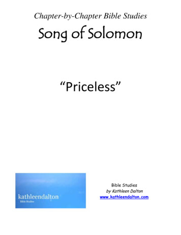 Chapter-by-Chapter Bible Studies Song Of Solomon Priceless