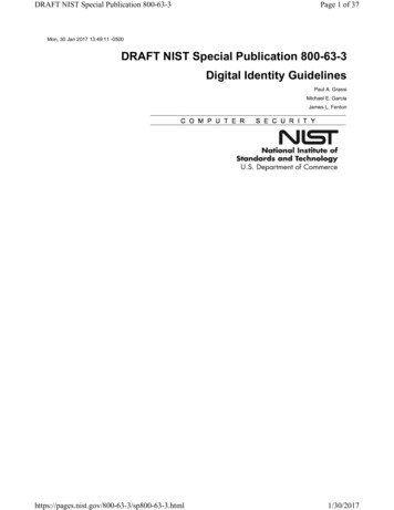 Draft NIST SP 800-63-3, Digital Identity Guidelines