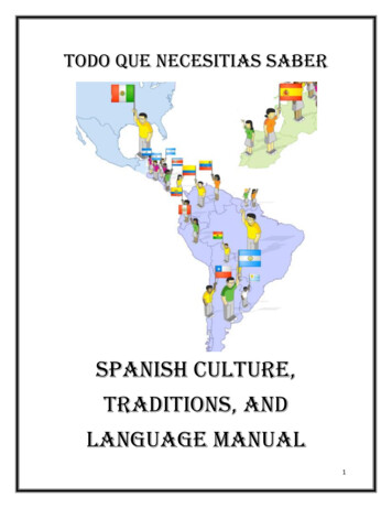 Spanish Manual - Language Manuals For Culturally .