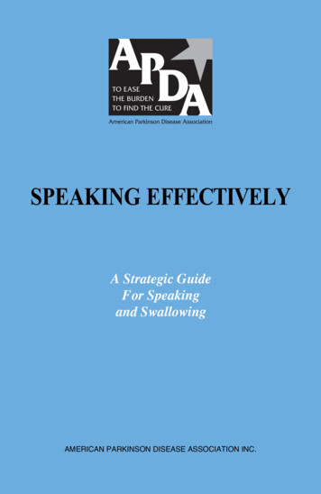 5-2011 Speaking Book 2006 Speaking Effectively - APDA