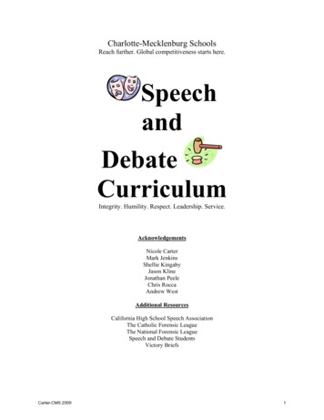 Speech And Debate Curriculum
