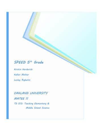 SPEED 5th Grade - Weebly