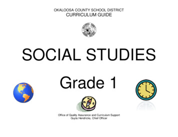 SOCIAL STUDIES Grade 1 - OKALOOSA SCHOOLS