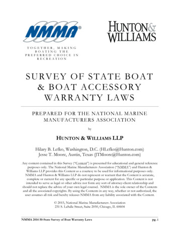 Survey Of State & Boat Accessory Warranty Laws