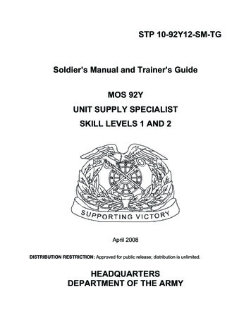 STP 10-92Y12-SM-TG Soldier’s Manual And Trainer’s Guide .