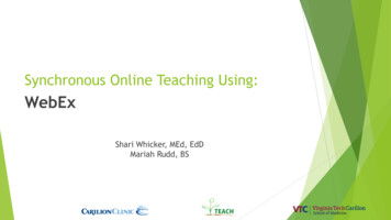 Synchronous Online Teaching Using - Virginia Tech