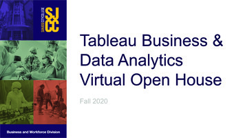 Tableau Business & Data Analytics Virtual Open House