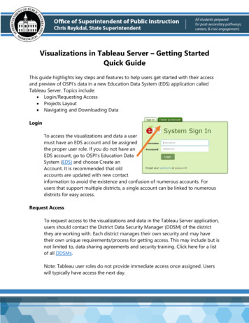 Visualizations In Tableau Server Getting Started Quick Guide