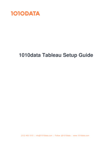 1010data Tableau Setup Guide