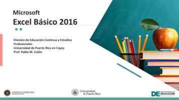 Microsoft Excel Básico 2016 - Desarrolloprofesional.upr.edu