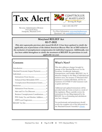 Tax Alert - Marylandtaxes.gov