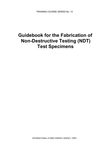 Guidebook For The Fabrication Of Non-Destructive Testing .