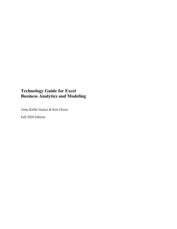 Technology Guide For Excel Business Analytics And Modeling