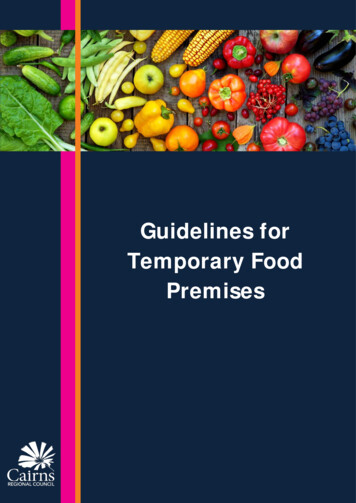 Guidelines For Temporary Food Premises - Cairns Regional Council