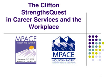 The Clifton StrengthsQuest In Career Services And The .