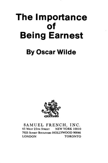 The Importance Of Being Earnest - Jacneed 