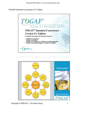 TOGAF Standard Courseware Version 9.1 Edition