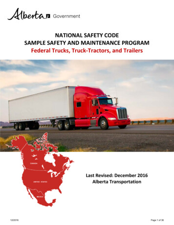 NATIONAL SAFETY CODE SAMPLE SAFETY AND MAINTENANCE PROGRAM . - Alberta