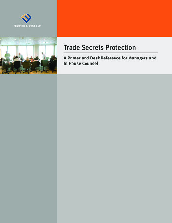 Trade Secrets Protection - Fenwick & West LLP