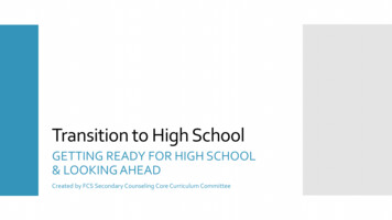 Transition To High School - Fultonschools 