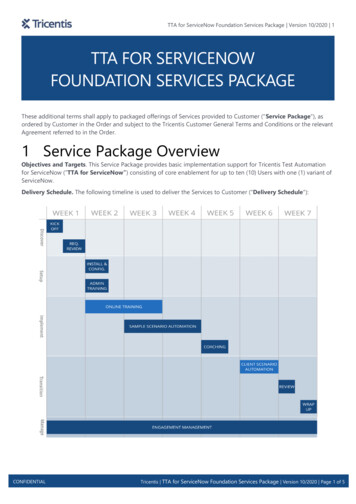 TTA For ServiceNow Foundation Services Package - Tricentis