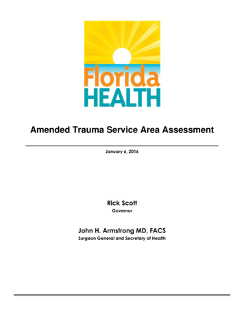 Amended Trauma Service Area Assessment