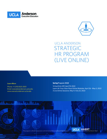 UCLA ANDERSON STRATEGIC HR PROGRAM (LIVE ONLINE)