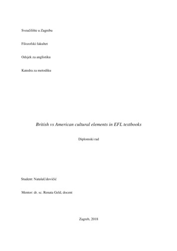 British Vs American Cultural Elements In EFL Textbooks