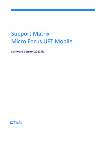 UFT Mobile Support Matrix - Micro Focus