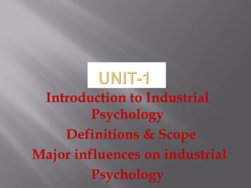 Introduction To Industrial Psychology . - Dronacharya