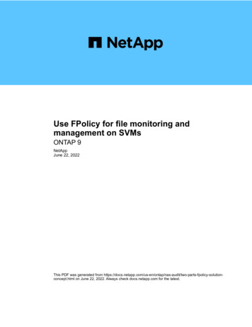 Use FPolicy For File Monitoring And Management On SVMs - NetApp