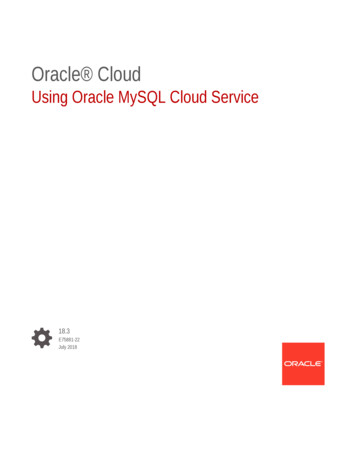 Using Oracle MySQL Cloud Service