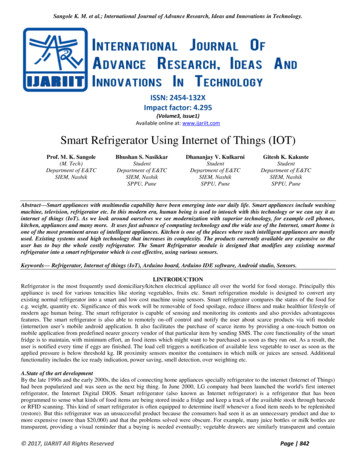 Smart Refrigerator Using Internet Of Things (IOT) - IJARIIT