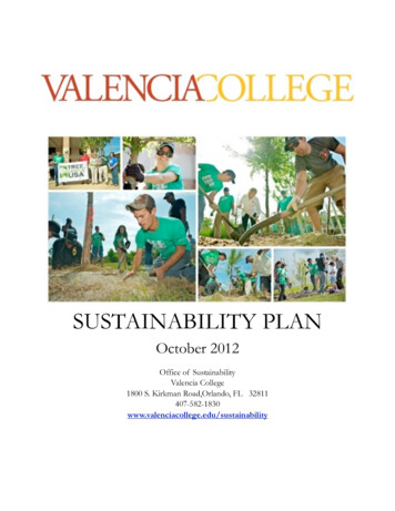 Sustainability Plan Sept 2012 - Valencia College