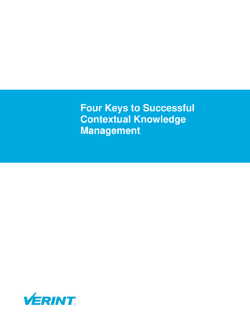Four Keys To Successful Contextual Knowledge Management