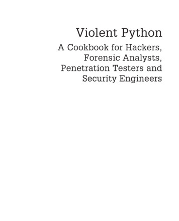 Violent Python: A Cookbook For Hackers Forensic ANA