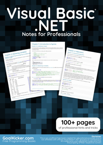 Visual Basic Notes For Professionals - GoalKicker 