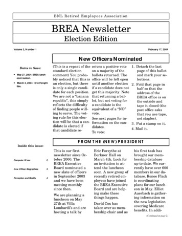 BNL Retired Employees Association BREA Newsletter