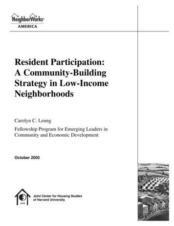Resident Participation: A Community-Building Strategy In Low-Income .