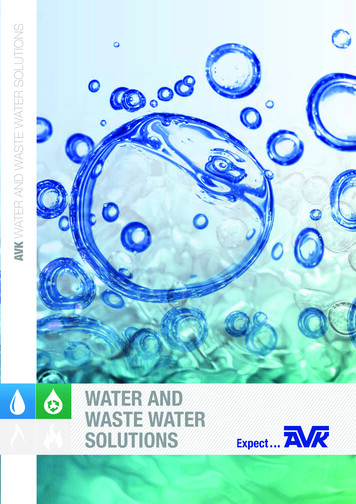 WATER AND WASTE WATER SOLUTIONS - AVK UK