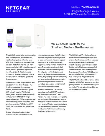 WAX610, WAX610Y Insight Managed WiFi 6 AX1800 Wireless Access . - Netgear