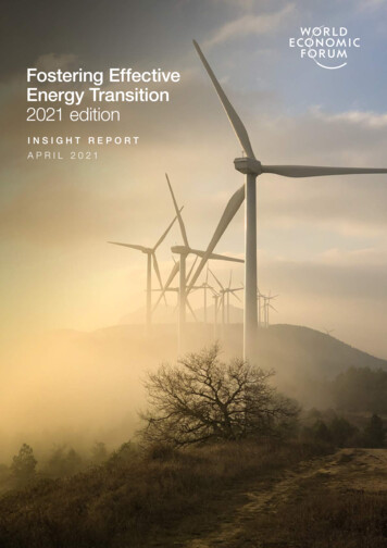 Fostering Effective Energy Transition 2021 Edition